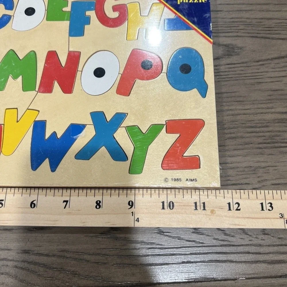 Vintage Alphabet Puzzle 1985 Still In Package‎ Wooden Colorful Classic Nostalgia